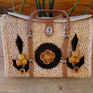 Vintage straw tote